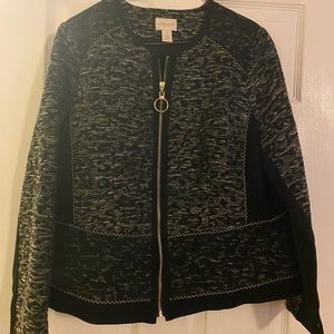 Chicos Blazer  size 2 black and gray color
